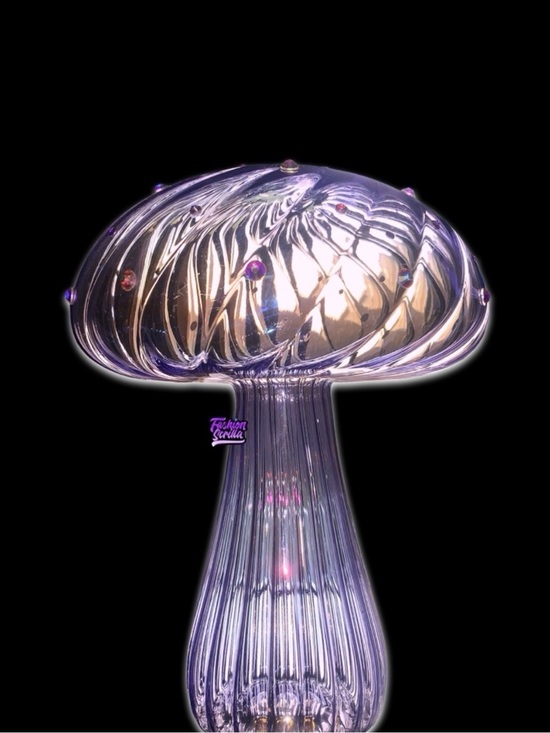 Fashion Scrilla Other - Mushroom Sculpture Blown Glass with Swarovski Crystal Accents Home Decor XL Size
